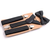 Elastic Boys Suspender Bowties Set bretelle bambino Wedding Bowties Suspenders Baby Kids Polka Dots Bow Ties braces kids