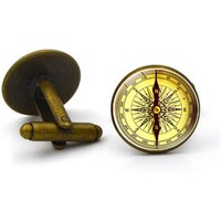 Fashion Compass Time Gem Metal Cufflinks
