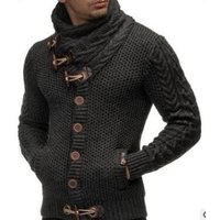 Winter Casual Slim Sweater Warm Thick Hedging Knitted Jacket Turtleneck Pullover Hoodies