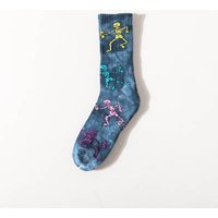 Trendy Tie-Dye Stockings Skull Skateboard Socks