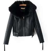 Zip cropped cotton coat