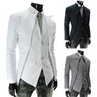 New men's suit Korean asymmetric design men's slim suit