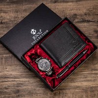 Men's Gift Set Beautifully Wrapped Watch + Wallet Pen Set