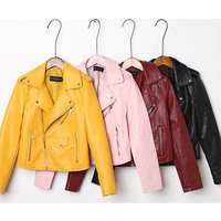 Slim-fit washed motorcycle leather jacket