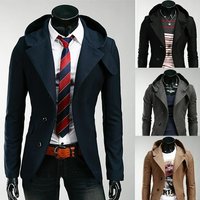 Men's Korean Slim Hooded Suit New Foreign Trade
