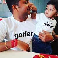 Golf Letter Printing Casual Simple Round Neck Top