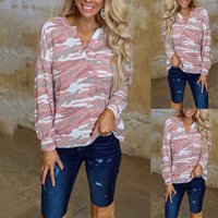Tie-Dye Printed Long-Sleeved Pocket Casual Top
