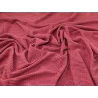 Deadstock Rope Sweater Knit Stretch Fabric Rose