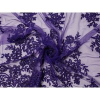 Minerva Core Range Naomi Beaded Lace Fabric Violet