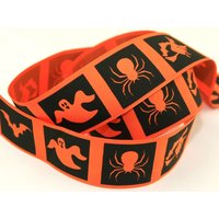 Berisfords Halloween Spooky Ribbon 1 Orange/Black