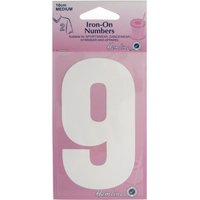 Hemline Number Patch Motif White Number 9
