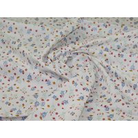 John Louden Metallic 100% Cotton Poplin Fabric White