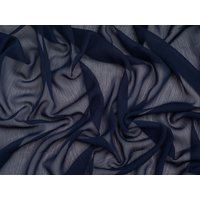 Minerva Core Range Yoryu Crinkle Sheer Chiffon Fabric Navy Blue