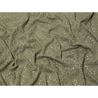 Minerva Core Range Embroidered Cotton Jersey Stretch Knit Fabric Fern Green