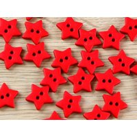 Dill Star Plastic Buttons (Value Pack) Bright Red