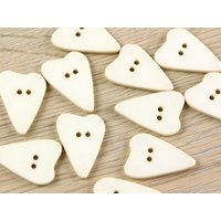 Dill Heart Plastic Buttons (Value Pack) Cream