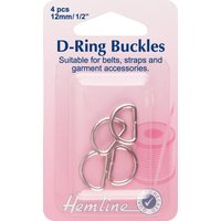 Hemline Metal D Rings Nickel Silver