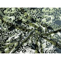 Deadstock Sequin Velvet Stretch Knit Fabric Black & Gold