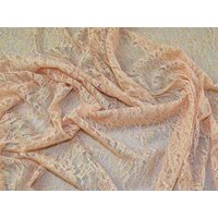 Lady McElroy Metallic Lace Fabric Peach