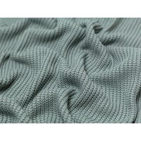 Minerva Core Range Chunky Cotton Sweater Knit Stretch Fabric Dusky Green
