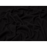 Cotton Waffle Textured Stretch Knit Fabric Black