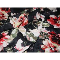 Deadstock Viscose Challis Fabric Red