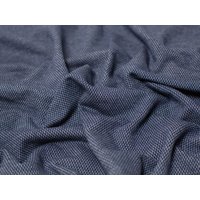 Jacquard Fleece Back Sweatshirt Stretch Knit Fabric Navy Blue