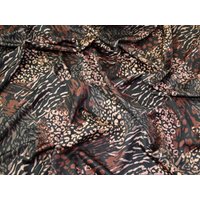 Lady McElroy Scuba Stretch Knit Fabric Black & Brown