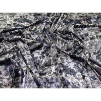 Deadstock Velvet Stretch Knit Fabric Silver