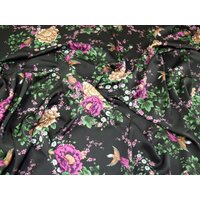 Lady McElroy Charmeuse Silky Satin Fabric Black