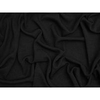 Minerva Core Range Italian Washed Stretch Woven Crepe Fabric Black