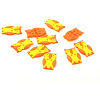 Dill Owl Buttons (Value Pack) Yellow/Orange