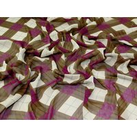 Deadstock Crinkle Sheer Chiffon Fabric Plum & Brown