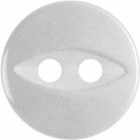 Hemline Round Fish Eye Buttons White