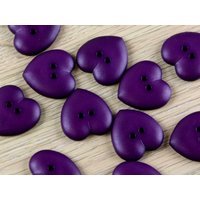 Dill Plastic Heart Buttons (Value Pack) Plum