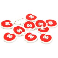 Dill Apple Shaped Buttons (Value Pack) Red/White
