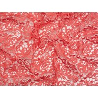 Minerva Core Range Heavy Guipure Lace Fabric Coral