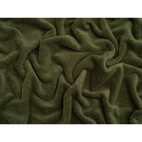Minerva Core Range Bamboo Cotton Velvet Towelling Fabric Olive Green