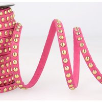 Stephanoise Faux Suede Studded Trim Fuchsia Pink