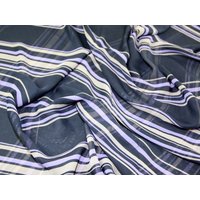 Deadstock Sheer Chiffon Fabric Navy Blue & Lilac