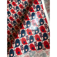 Kokka Laminated Cotton Linen Canvas Fabric Navy
