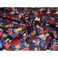 John Kaldor Arian Burn Out Sheer Chiffon Fabric Deep Blue
