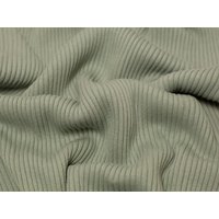 Minerva Core Range Chunky Tubular Ribbing Stretch Knit Fabric Dusky Green
