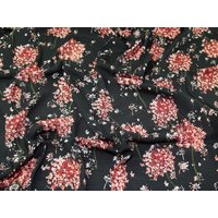 Lady McElroy Florenza Slub Crepe Fabric Black