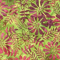 Kingfisher Cotton Batik Fabric Leaf