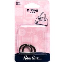 Hemline D Rings Nickel Black