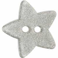Hemline Glitter Star Buttons Silver