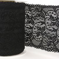 Stephanoise Stretch Lace Trim Black