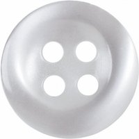 Hemline Round Translucent Buttons White
