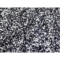 Deadstock Embroidered Sheer Chiffon Fabric Navy Blue